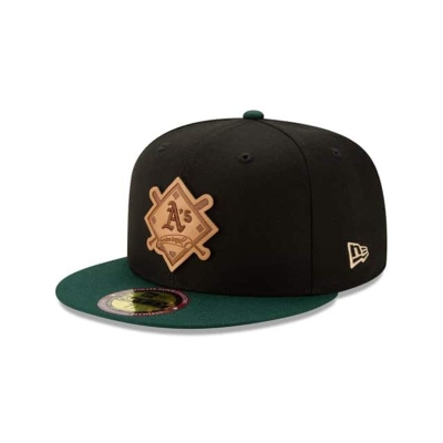 Oakland Athletics Gorra | New Era MLB Debossed 59fifty Fitted Cap Mexico - Negros